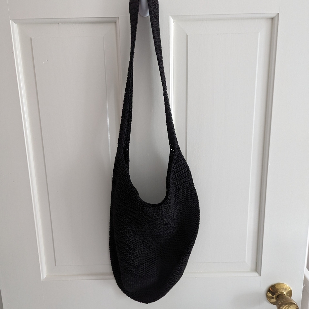 EUC The Sac black crochet crossbody bag